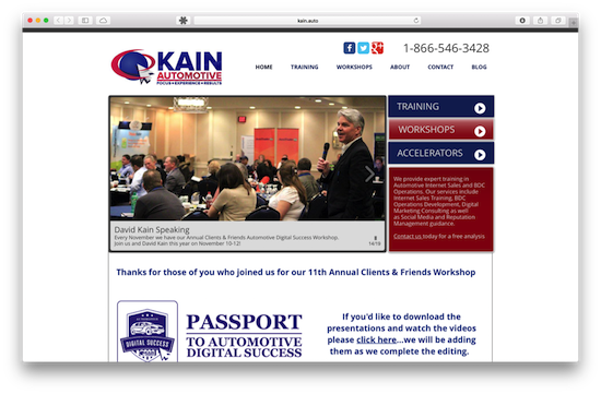 Screenshot of Kain.Auto homepage